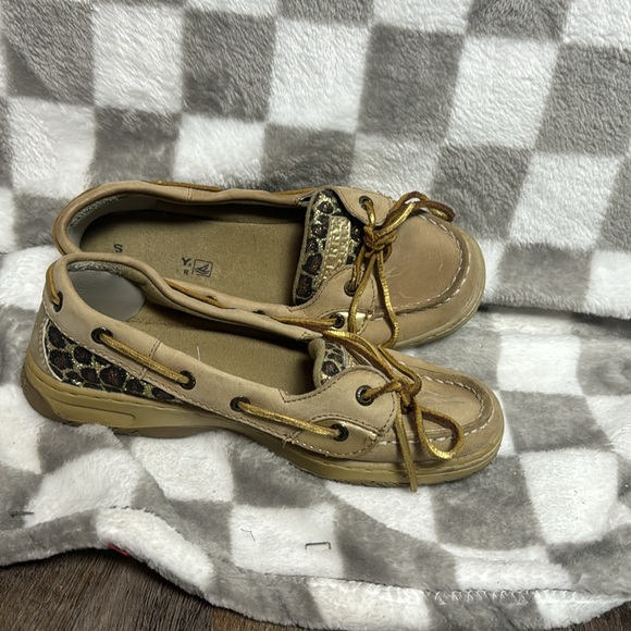 Sperry Women's 9.5 M Top Sider Boat Angelfish Shoes 9102341 Tan Leather Moc Toe - Picture 8 of 9